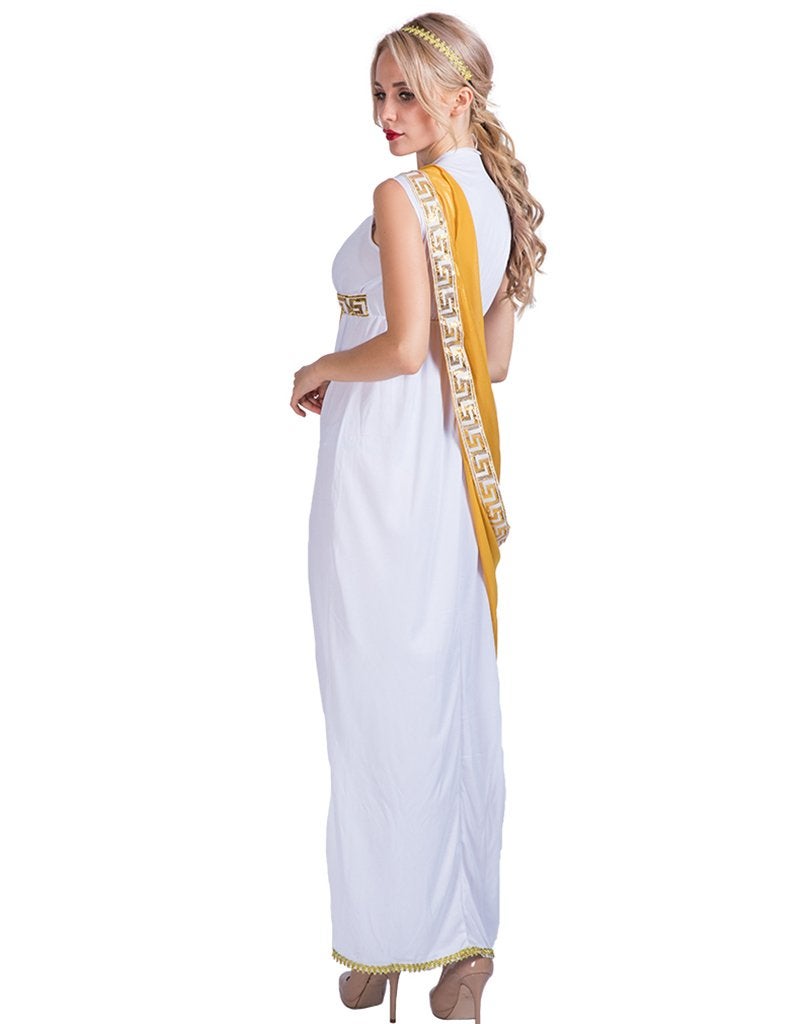 EraSpooky Women's Roman Lady Greek Goddess Costume(White, OneSize) - Image 4